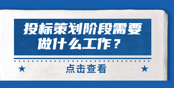投標(biāo)策劃階段需要做什么工作？