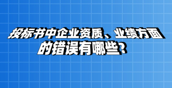 投標書中企業(yè)資質(zhì)、業(yè)績方面的錯誤有哪些？