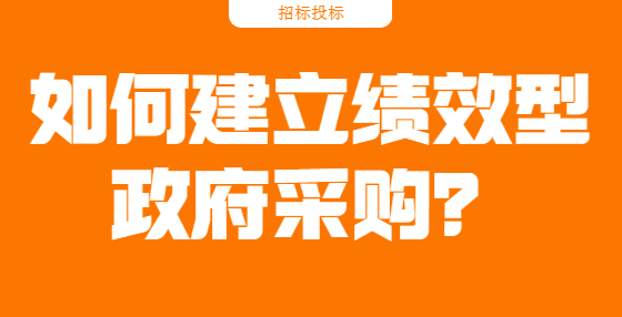 如何建立績效型政府采購？