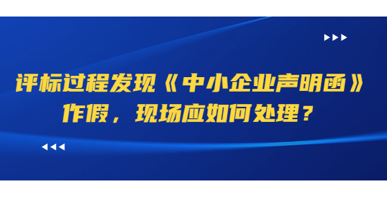 評(píng)標(biāo)過(guò)程發(fā)現(xiàn)《中小企業(yè)聲明函》作假，現(xiàn)場(chǎng)應(yīng)如何處理？