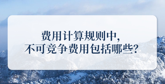 費(fèi)用計(jì)算規(guī)則中，不可競(jìng)爭(zhēng)費(fèi)用包括哪些？