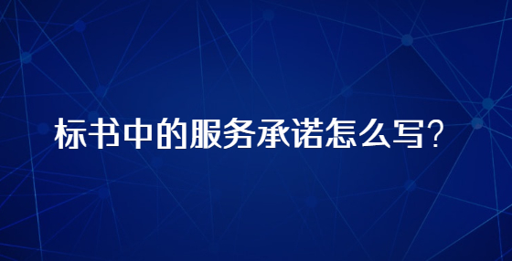標書中的服務(wù)承諾怎么寫？