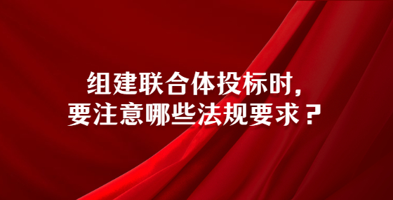  組建聯(lián)合體投標(biāo)時(shí)，要注意哪些法規(guī)要求？
