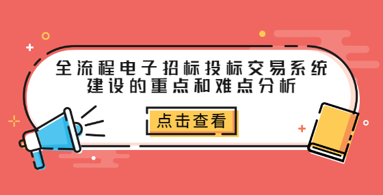 全流程電子招標投標交易系統(tǒng)建設的重點和難點分析