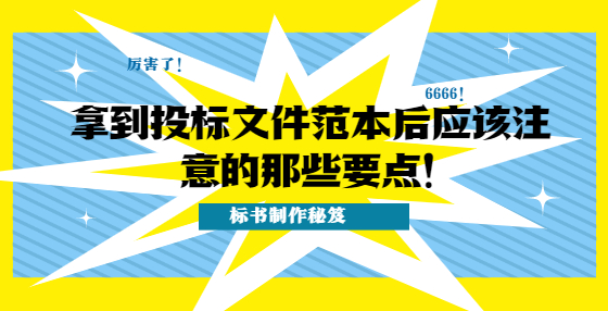 拿到投標文件范本后應(yīng)該注意的那些要點！