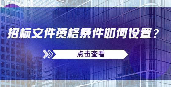 招標(biāo)文件資格條件如何設(shè)置？