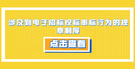 涉及到電子招標(biāo)投標(biāo)串標(biāo)行為的規(guī)章制度