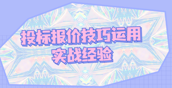 投標(biāo)報(bào)價(jià)技巧運(yùn)用實(shí)戰(zhàn)經(jīng)驗(yàn)