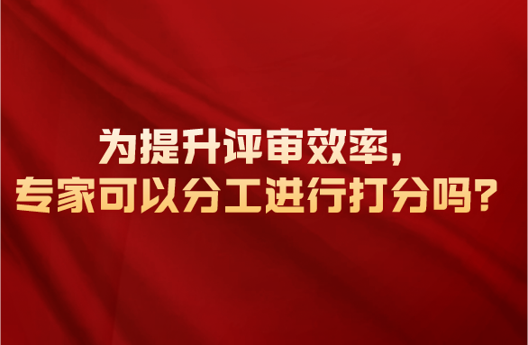 為提升評(píng)審效率，專(zhuān)家可以分工進(jìn)行打分嗎？