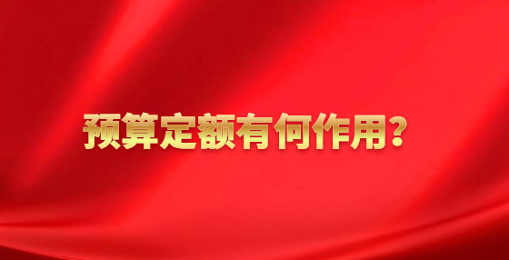 預算定額有何作用？