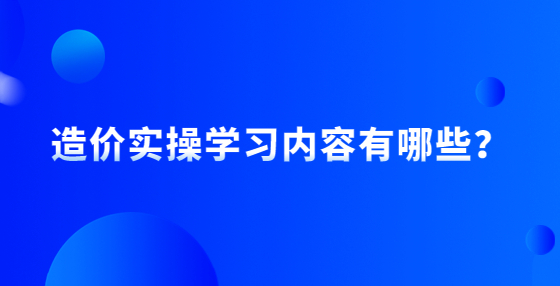 造價實(shí)操學(xué)習(xí)內(nèi)容有哪些？