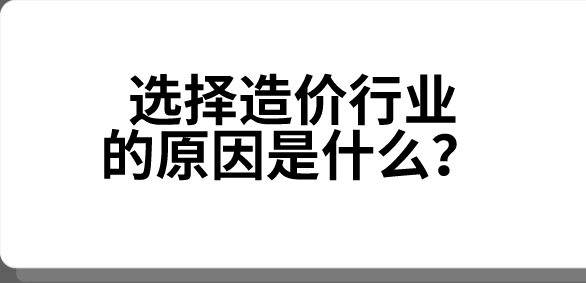選擇造價(jià)行業(yè)的原因是什么？