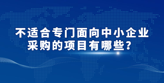 不適合專門面向中小企業(yè)采購(gòu)?的項(xiàng)目有哪些？