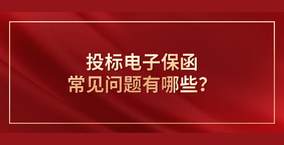 投標(biāo)電子保函常見(jiàn)問(wèn)題有哪些？
