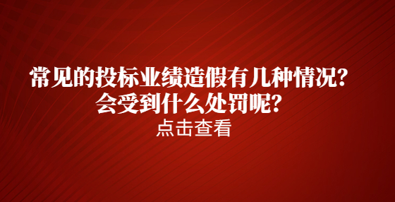 常見的投標(biāo)業(yè)績造假有幾種情況？會(huì)受到什么處罰呢？