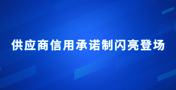 供應(yīng)商信用承諾制閃亮登場
