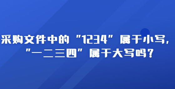 采購文件中的“1234”屬于小寫，“一二三四”屬于大寫嗎？