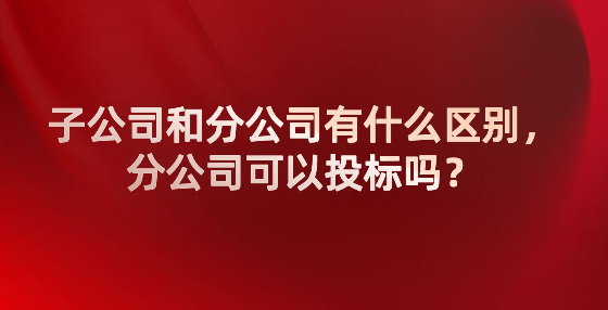 子公司和分公司有什么區(qū)別，分公司可以投標嗎？
