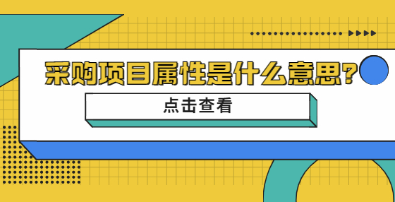 采購項(xiàng)目屬性是什么意思？