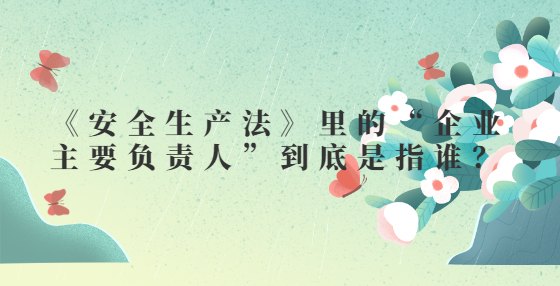 《安全生產(chǎn)法》里的“企業(yè)主要負責人”到底是指誰？