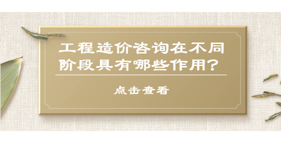 工程造價(jià)咨詢(xún)?cè)诓煌A段具有哪些作用？