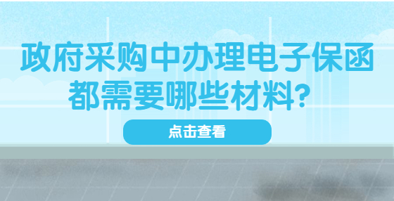 政府采購中辦理電子保函都需要哪些材料？