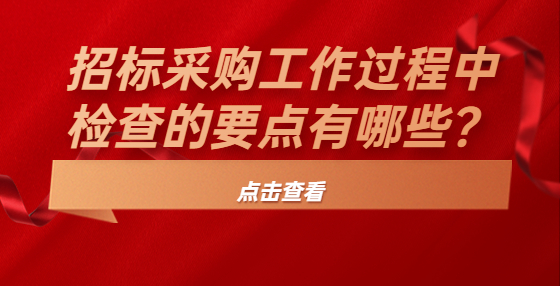 招標(biāo)采購(gòu)工作過(guò)程中檢查的要點(diǎn)有哪些？