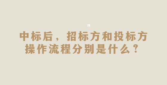 中標后，招標方和投標方操作流程分別是什么？