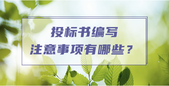 投標書編寫注意事項有哪些？