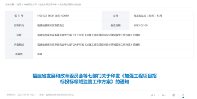 福建：大數(shù)據(jù)智慧分級監(jiān)管升級嚴厲打擊“陪標專業(yè)戶”“抱團投標”“標王”“關聯(lián)人員”