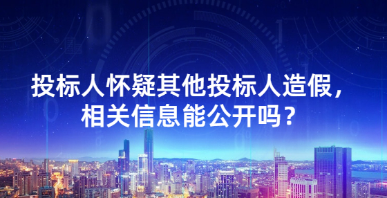 投標人懷疑其他投標人造假，相關信息能公開嗎？