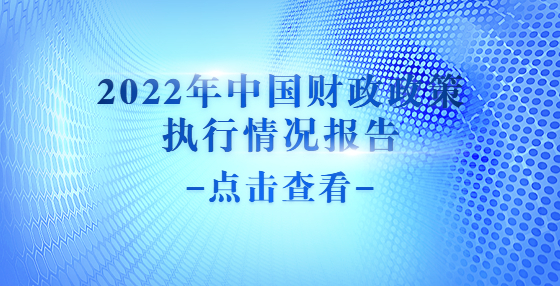 2022年中國財政政策執(zhí)行情況報告