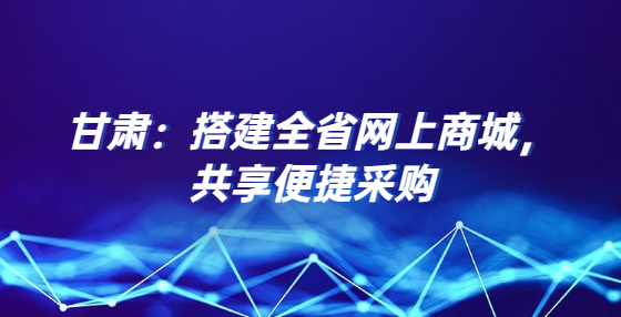 甘肅：搭建全省網(wǎng)上商城，共享便捷采購