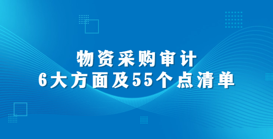 物資采購(gòu)審計(jì)6大方面及55個(gè)點(diǎn)清單