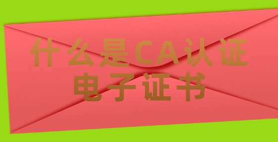 什么是CA認(rèn)證電子證書?