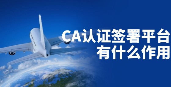 CA認(rèn)證簽署平臺有什么作用？