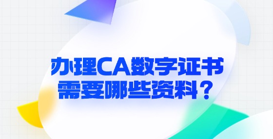 辦理CA數(shù)字證書需要哪些資料？