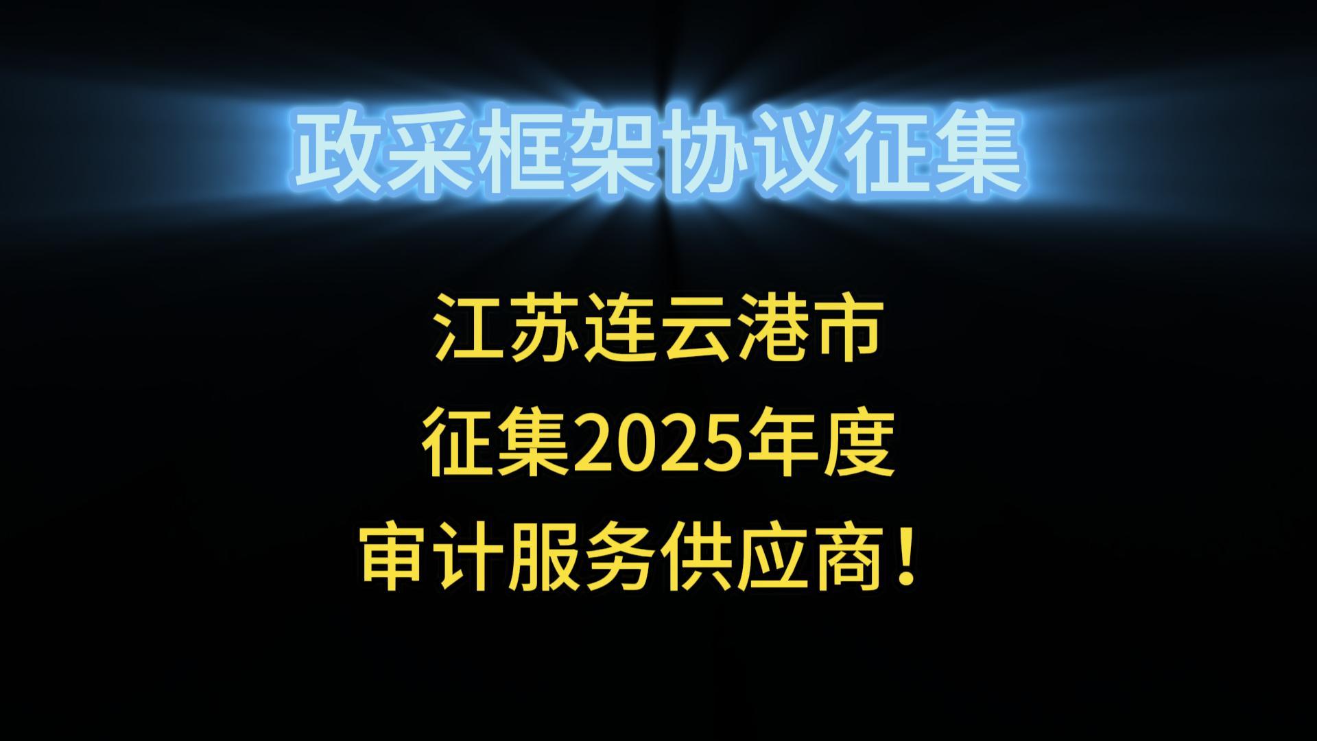 江蘇連云港市審計局征集2025年度審計服務(wù)供應(yīng)商！